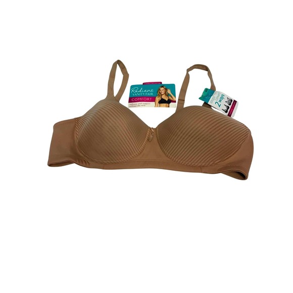 Radiant by Vanity Fair Other - Radiant Vanity Fair Wirefree Bra Womens 40B Honey Beige NEW Convertible Straps